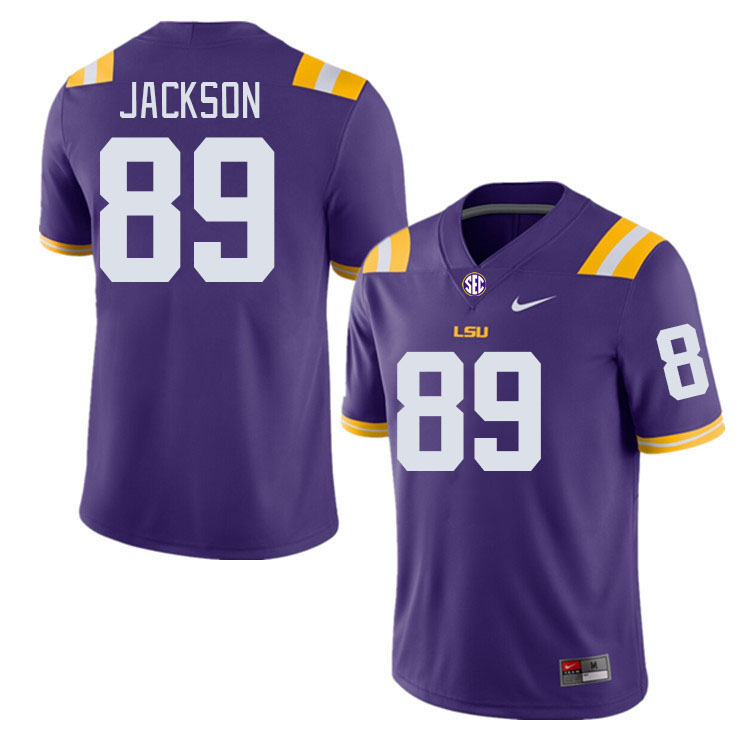 Men #89 CJ Jackson LSU Tigers College Football Jerseys Stitched-Purple